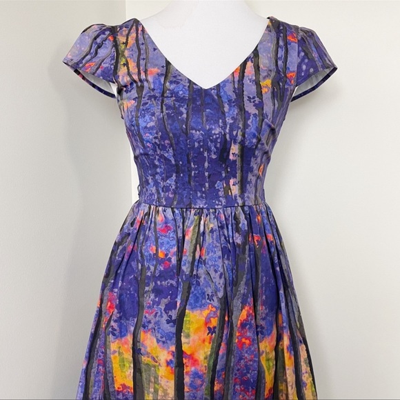 ModCloth Enchanted Forest Frondescent Fete Dusk Thicket Dress Size XS - Picture 4 of 10